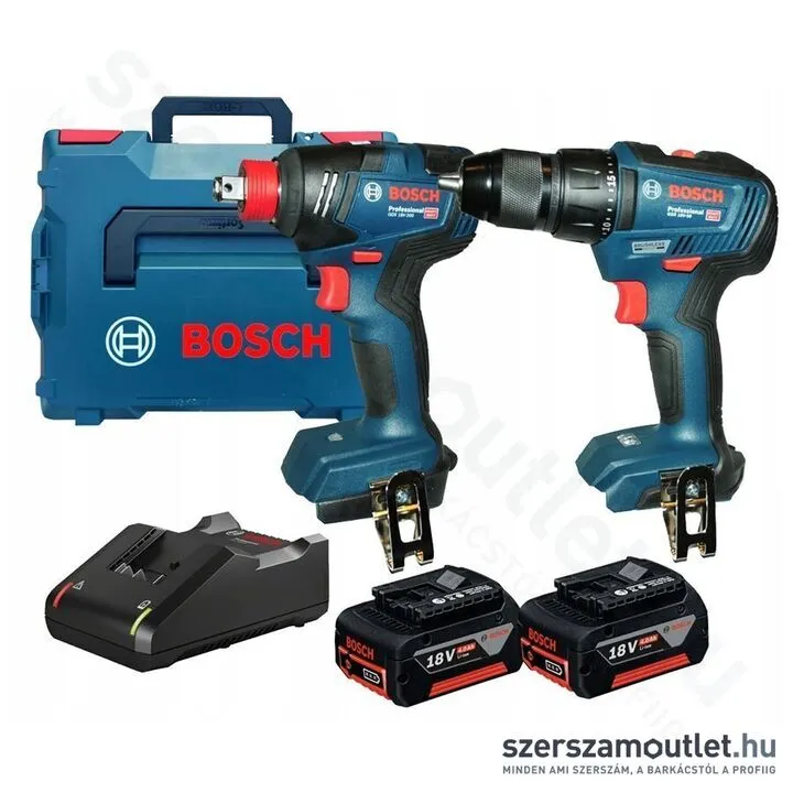 BOSCH Akkus gépszett GDX 18V-200 GSR 18V-50 (2x18V/4.0Ah) L-boxxban (06019J2220)