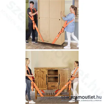 HANDY Bútorszállító heveder hátpánttal, csuklópánttal 2800x45x1,2mm (2 személy részére) (55710B)