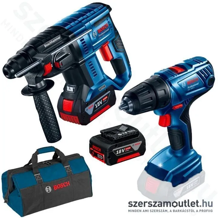BOSCH Akkus szénkefementes gépszett GBH 180 GSR 180 LI (2x18V/4.0AH) (0615990M31)