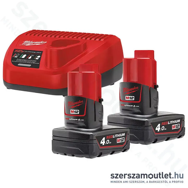 MILWAUKEE M12 NRG-402 Akku szett (2x4,0Ah/12V) + töltő (4933459211)