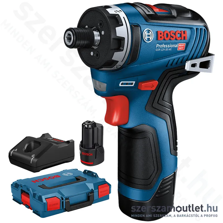 BOSCH GSR 12V-35 HX Akkus csavarozó szénkefementes, L-Boxxban (2x3,0Ah/12V) (06019J9100)