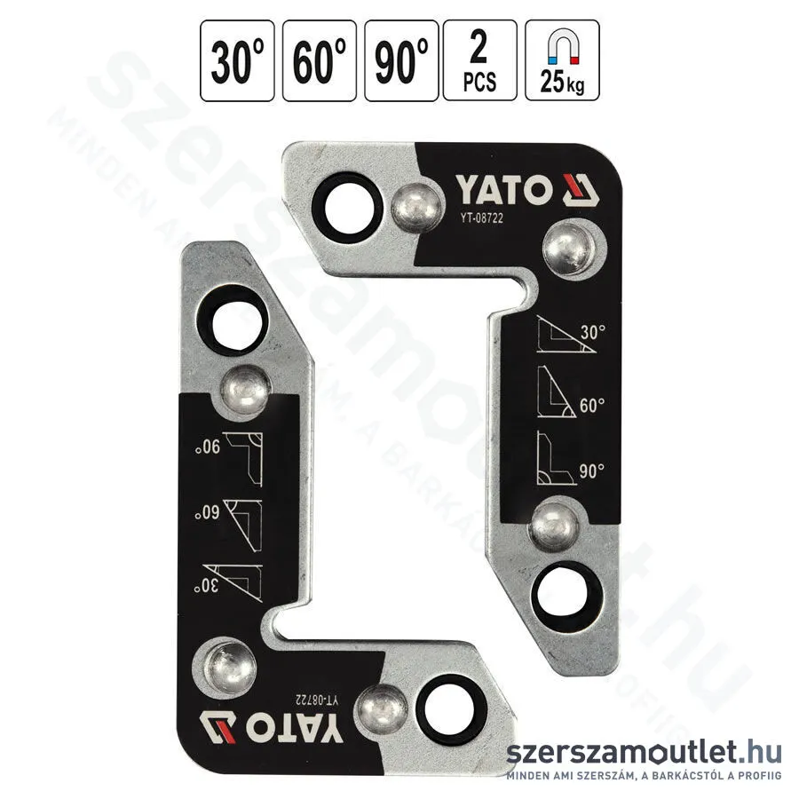YATO 2 részes mágneses munkadarab rögzítő klt, 25kg-ig (YT-08722)