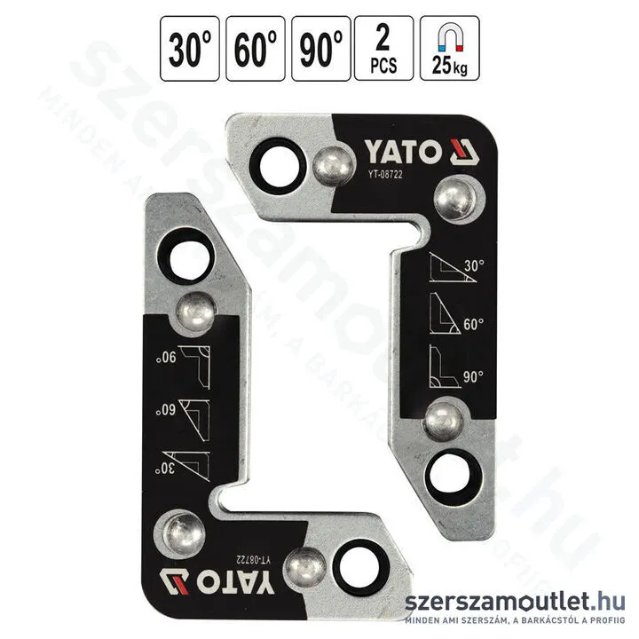 YATO 2 részes mágneses munkadarab rögzítő klt, 25kg-ig (YT-08722)