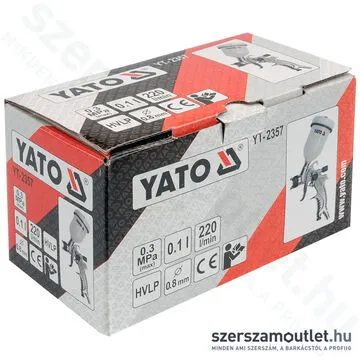 YATO Festékszóró pisztoly felsőtartályos HVLP 100ml (YT-2357)