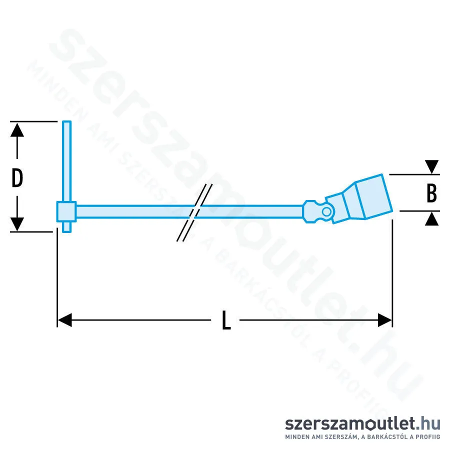 FACOM 99C Csuklós fejű T-kulcs | DIN896 | 11×431mm