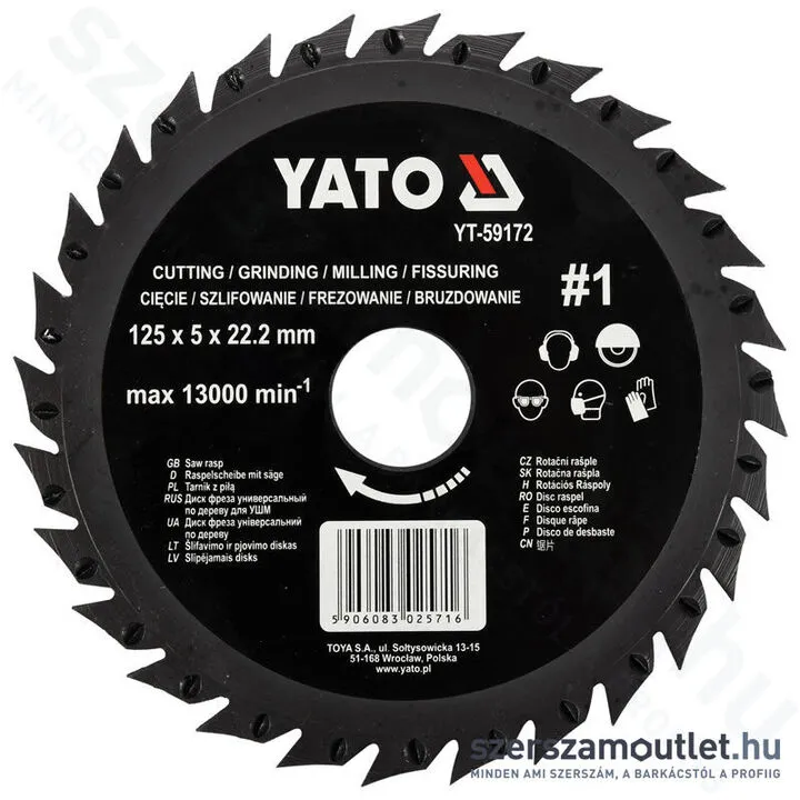 YATO Faforgácsoló korong 125mm (YT-59172)