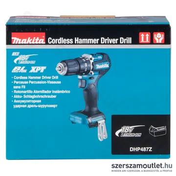 MAKITA DHP487Z Akkus szénkefementes ütvefúró-csavarbehajtó (18V) (Akku és töltő nélkül!)