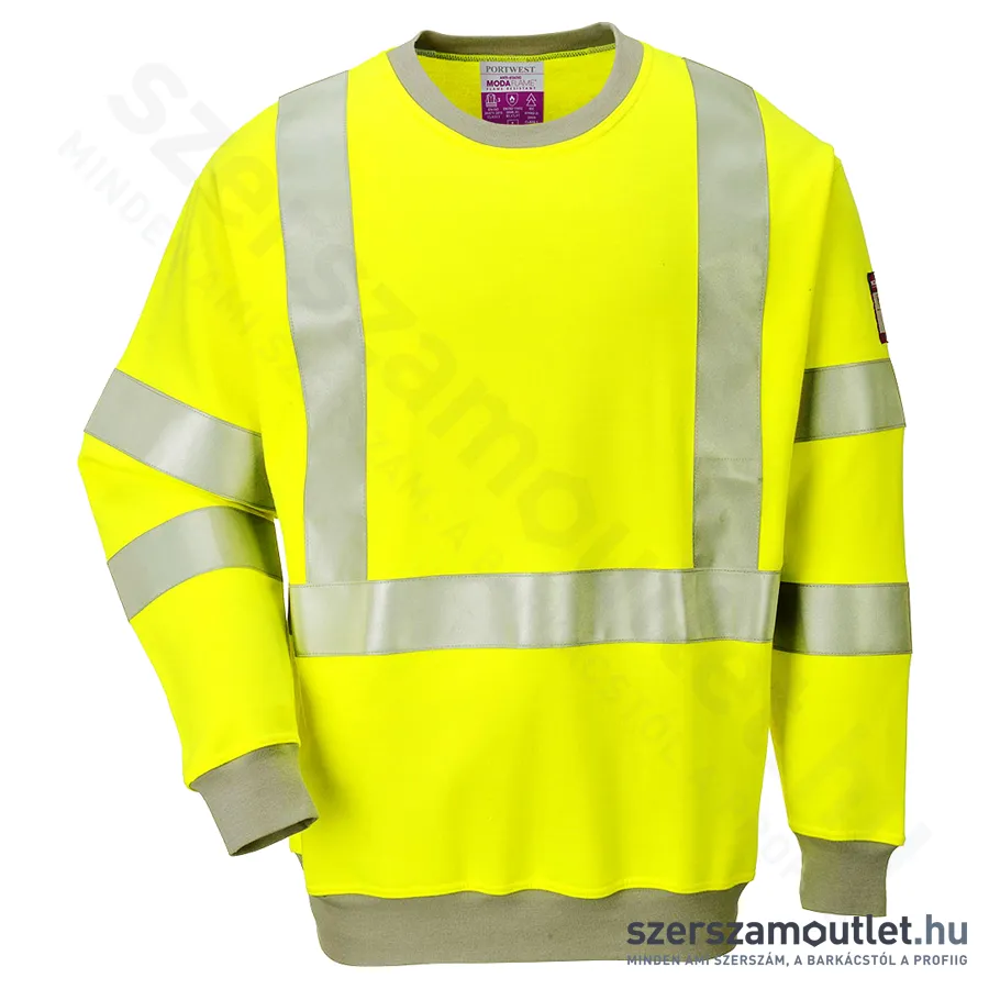 PORTWEST FR72 Hi-Vis Lángálló, antisztatikus pulóver [Citrom] (FR72YER)