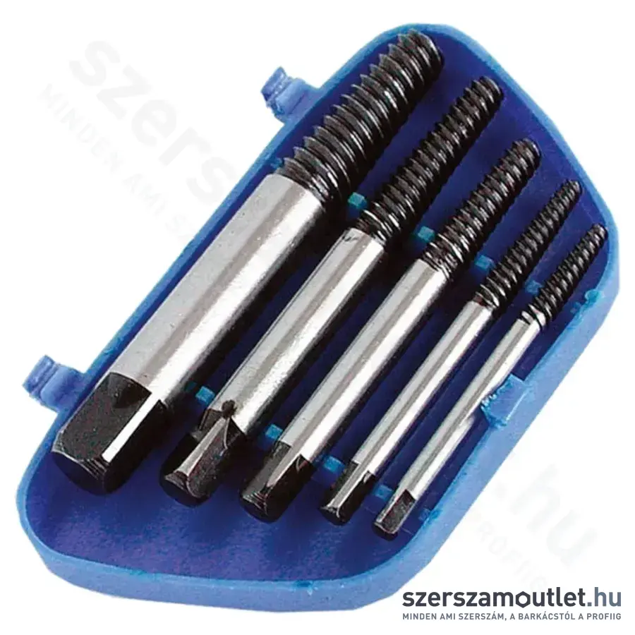 EXTOL Törtcsavar kiszedő készlet műanyag dobozban, 5 részes (3.5-10.5mm)
