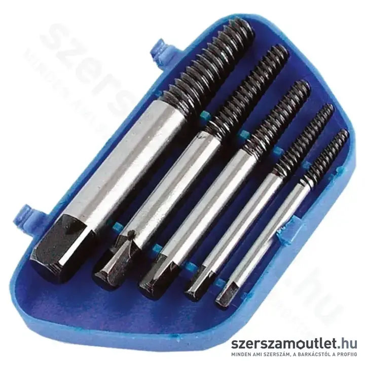 EXTOL Törtcsavar kiszedő készlet műanyag dobozban, 5 részes (3.5-10.5mm)