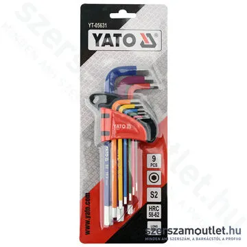 YATO Imbuszkulcs készlet, színezett 9 részes (1,5-10mm) (YT-05631)