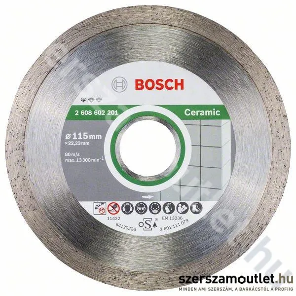 BOSCH Standard for Ceramic gyémánt vágótárcsa 115 x 1,6mm x 22,23mm 1db (2608602201)