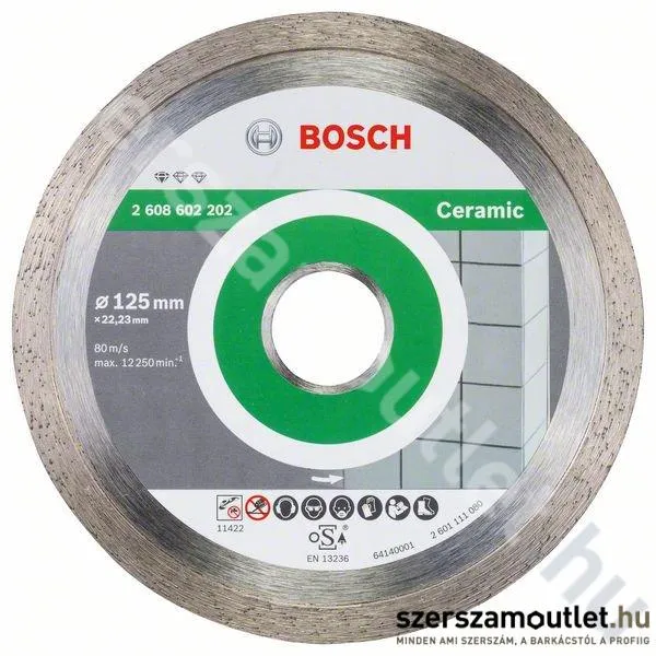 BOSCH Standard for Ceramic gyémánt vágótárcsa 125 x 1,6mm x 22,23mm 1db (2608602202)