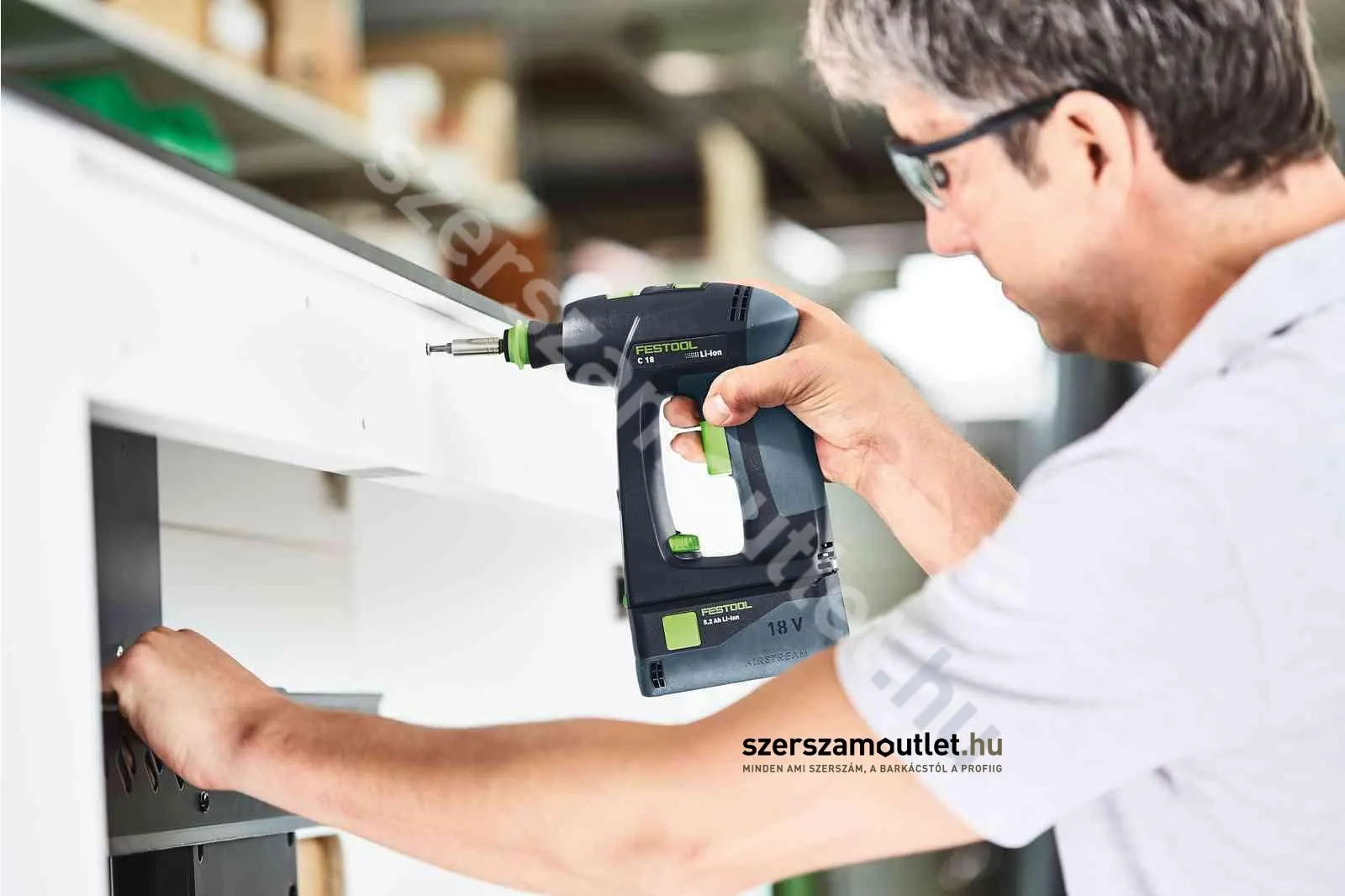 FESTOOL C 18 HPC 4,0 I-Plus akkus fúró-csavarbehajtó Systainer-ben 2db(18V 4,0Ah)akku+töltő