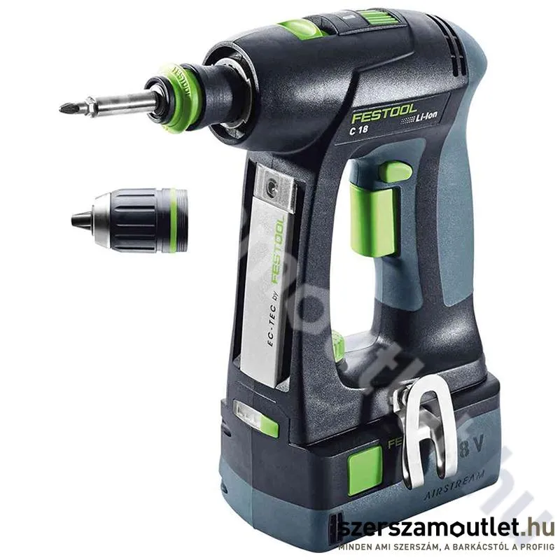 FESTOOL C 18 HPC 4,0 I-Plus akkus fúró-csavarbehajtó Systainer-ben 2db(18V 4,0Ah)akku+töltő