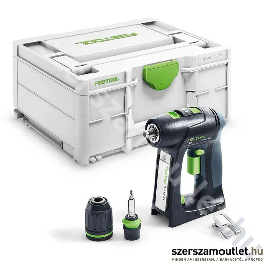 FESTOOL C 18 Li-Basic akkus fúró-csavarbehajtó Systainer-ben (18V) (Akku és töltő nélkül!)