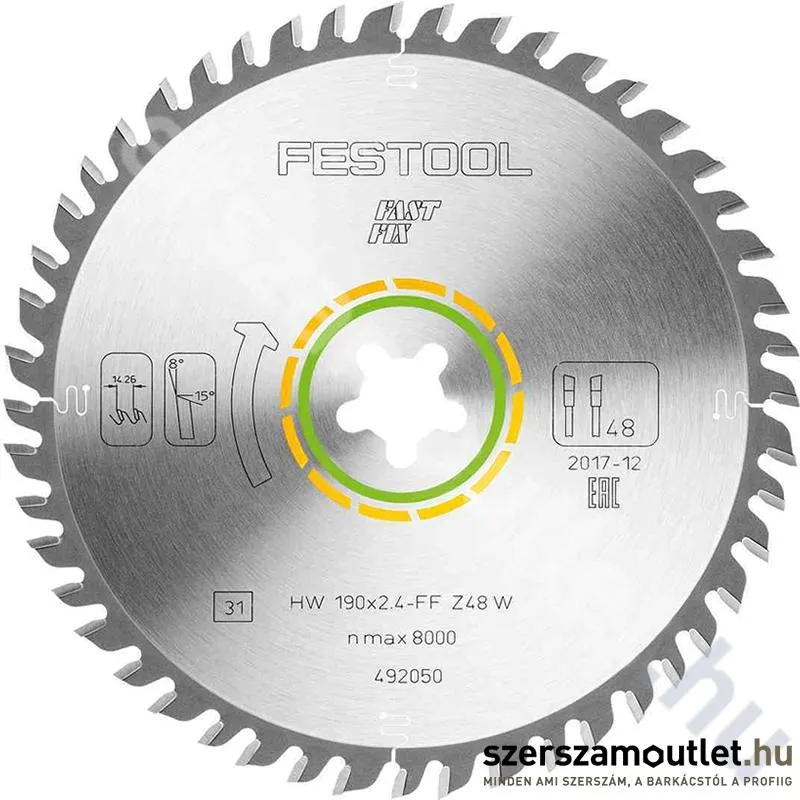 FESTOOL körfűrészlap finomfogazású 190x2,4 FF W48 CS50-hez (492050)