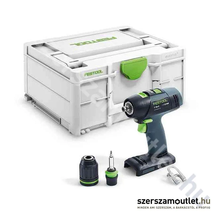 FESTOOL T 18+3 LI Basic Akkus fúró-csavarbehajtó (18V) (Akku és töltő nélkül!)