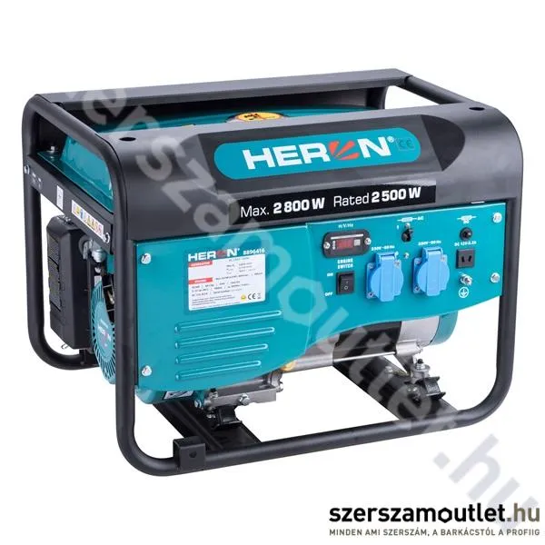 HERON Benzinmotoros áramfejlesztő, egyfázisú 2,8kVA