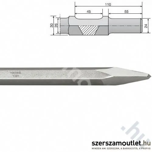HIKOKI 30mm hatlap Hegyesvéső 410mm (751543)