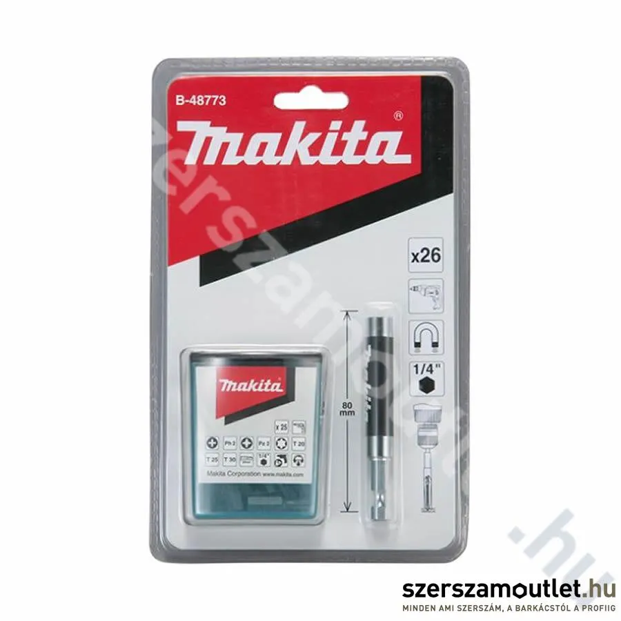 MAKITA 120 mm-es bittartó, összesen 26 részes bitfej készlet (B-48789)