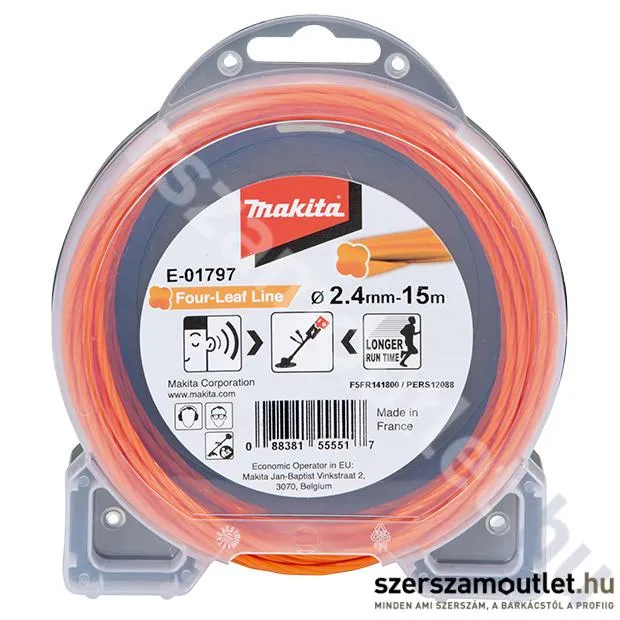 MAKITA Damil RT 4 élű narancs 2,4 mm, 15m (E-01797)