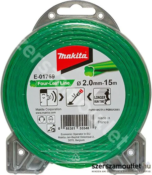 MAKITA Damil RT 4 élű zöld 2 mm, 15m (E-01769)
