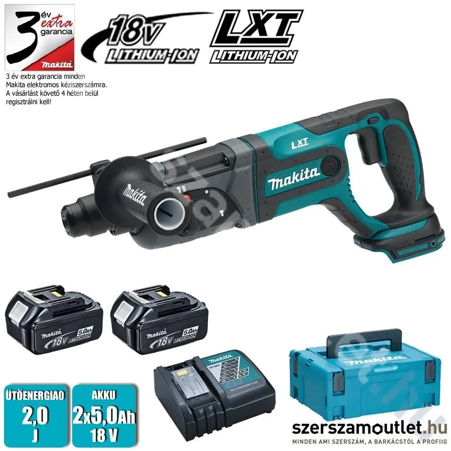 MAKITA DHR241RTJ Akkus fúró-vésőkalapács MakPac kofferben (18V) (2x5,0Ah)