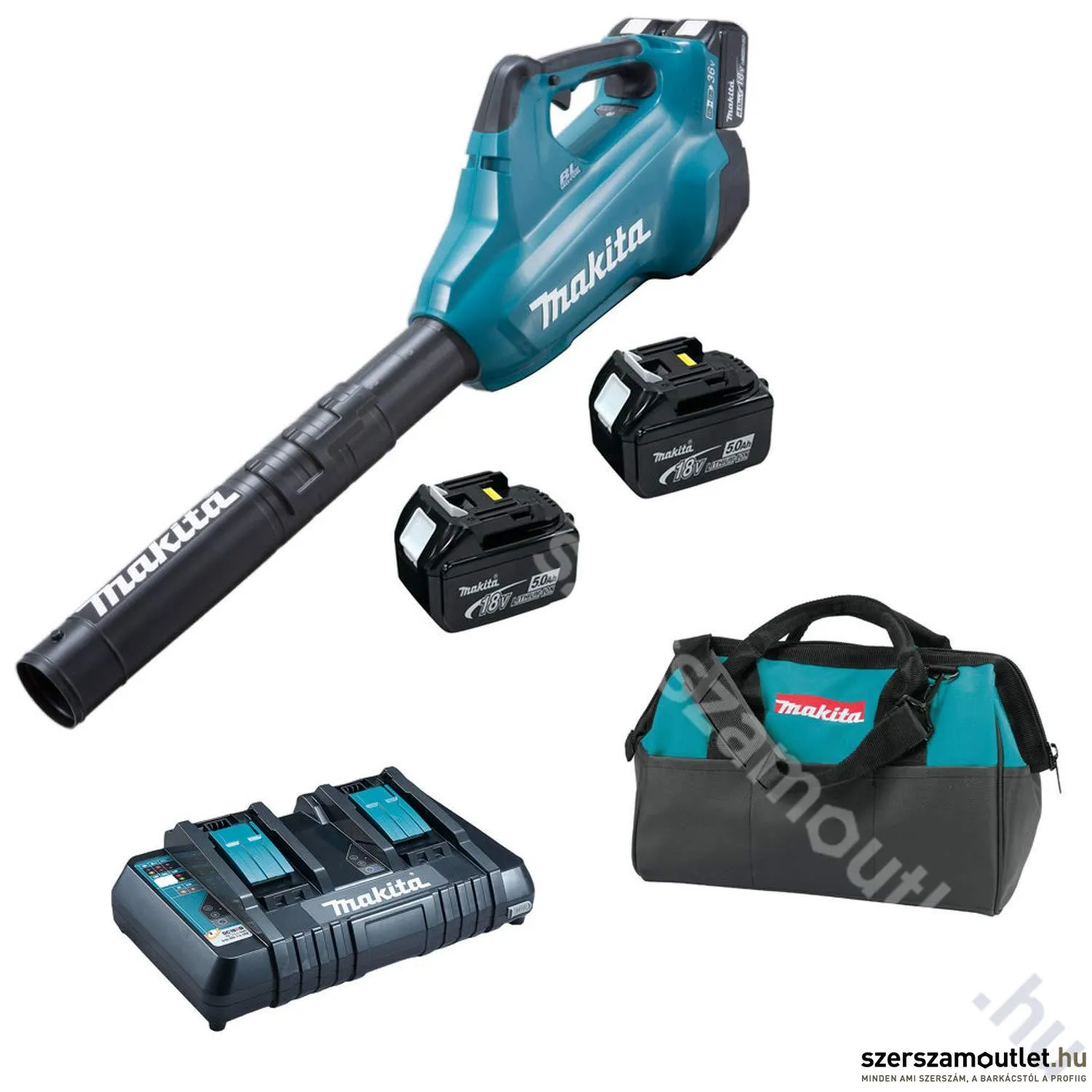 MAKITA DUB362PT4X Szénkefementes akkus légseprű (4x18V/5,0Ah)