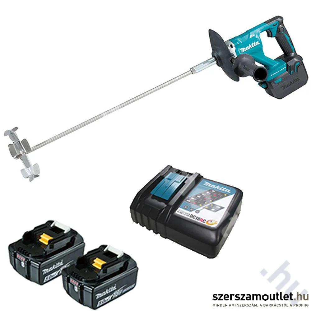 MAKITA DUT130RTE Szénkefementes akkus keverőgép (18V) (2x5.0 Ah)