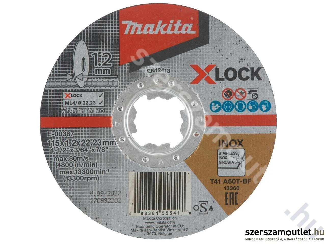 MAKITA X-LOCK vágókorong fémhez 125mm 1,2mm A36P (E-00418)