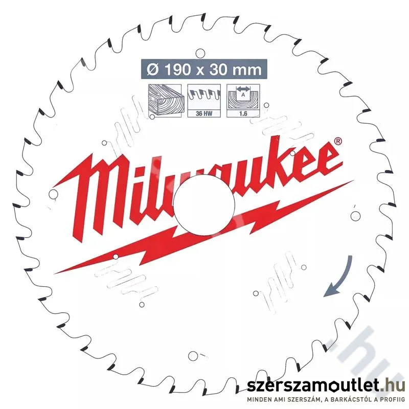 MILWAUKEE Körfűrészlap fához 190x30/36Z (4932471301)