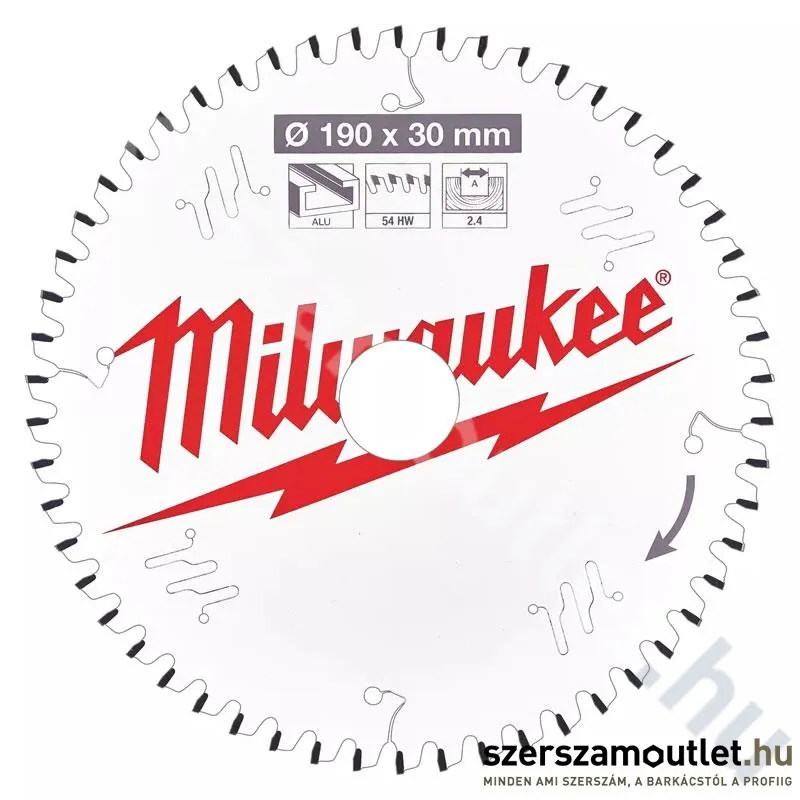 MILWAUKEE Körfűrészlap szinesfémhez, műanyaghoz 190x30/54Z (4932471303)