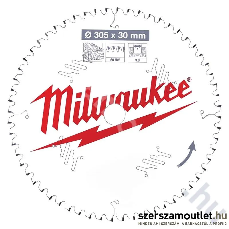 MILWAUKEE Körfűrészlap gérvákókhoz (fához) 305x30mm/60 ATB (4932471321)