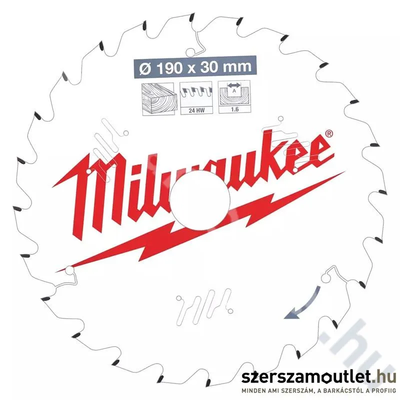 MILWAUKEE Körfűrészlap fához 190x30/24Z (4932471300)