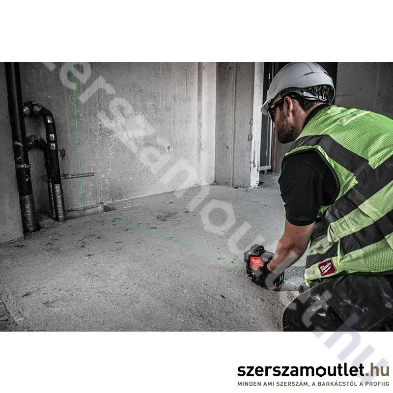 MILWAUKEE M12 3PL-0C Akkus 360° 3 síkú vonallézer ZÖLD, kofferben (12V) (Akku és töltő nélkül!)