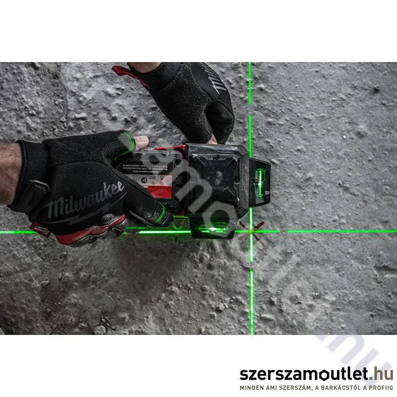 MILWAUKEE M12 3PL-0C Akkus 360° 3 síkú vonallézer ZÖLD, kofferben (12V) (Akku és töltő nélkül!)