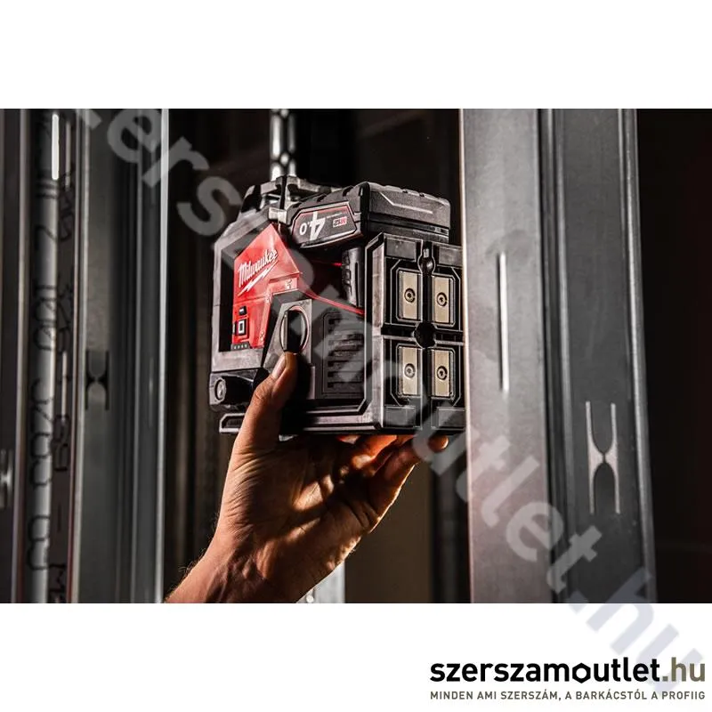 MILWAUKEE M12 3PL-0C Akkus 360° 3 síkú vonallézer ZÖLD, kofferben (12V) (Akku és töltő nélkül!)