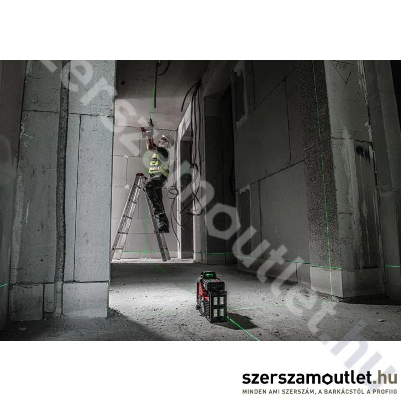 MILWAUKEE M12 3PL-0C Akkus 360° 3 síkú vonallézer ZÖLD, kofferben (12V) (Akku és töltő nélkül!)