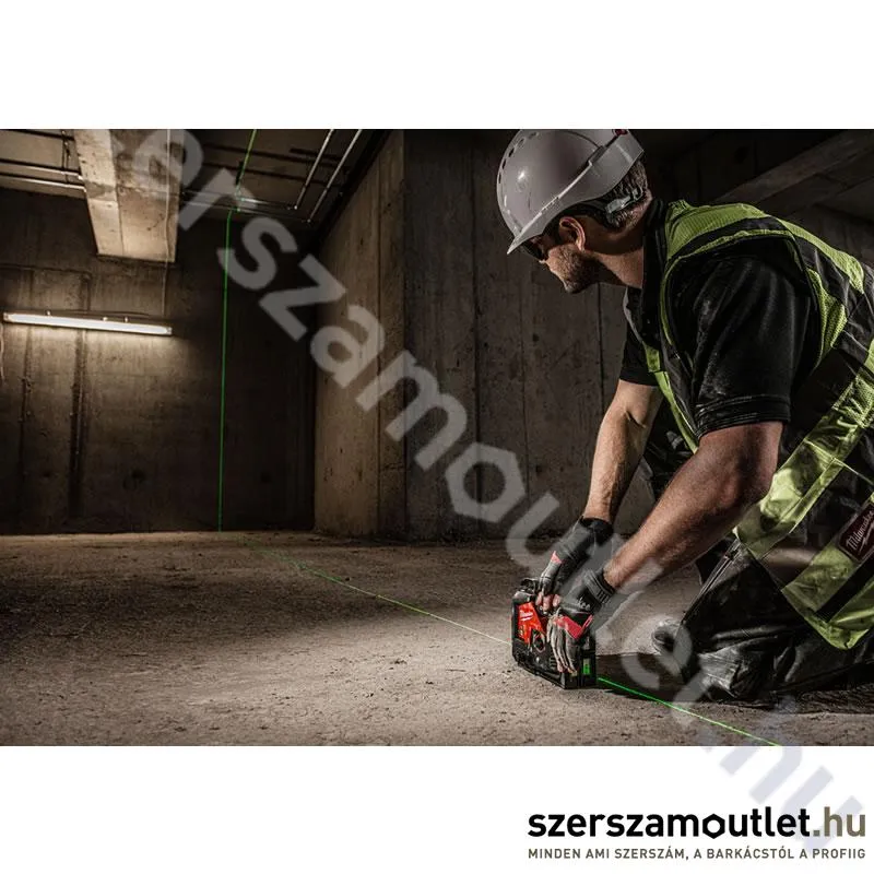 MILWAUKEE M12 3PL-0C Akkus 360° 3 síkú vonallézer ZÖLD, kofferben (12V) (Akku és töltő nélkül!)