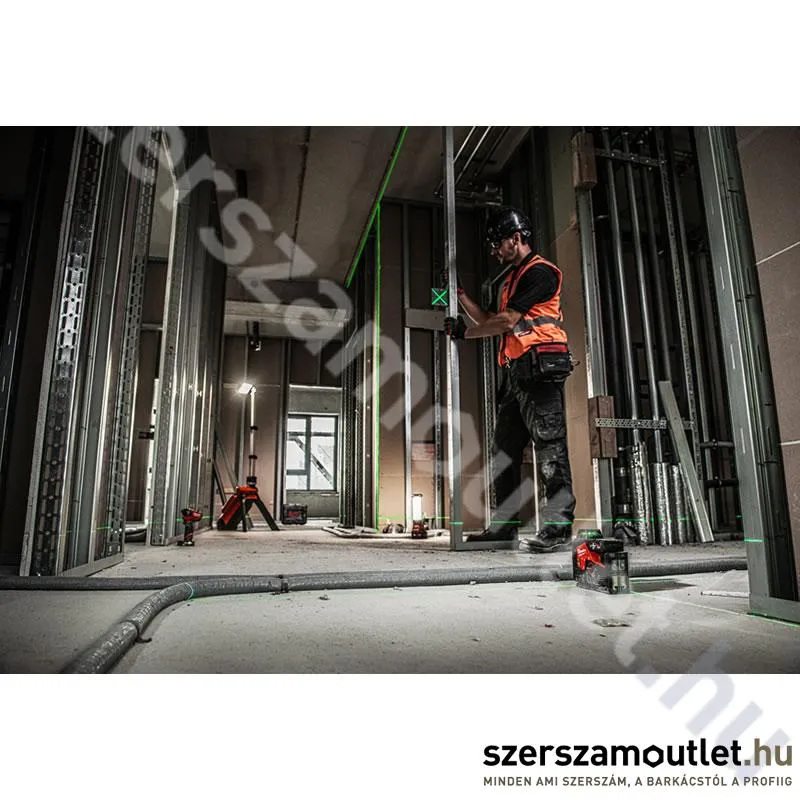 MILWAUKEE M12 3PL-0C Akkus 360° 3 síkú vonallézer ZÖLD, kofferben (12V) (Akku és töltő nélkül!)