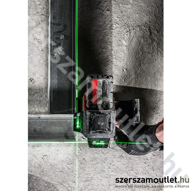MILWAUKEE M12 3PL-0C Akkus 360° 3 síkú vonallézer ZÖLD, kofferben (12V) (Akku és töltő nélkül!)