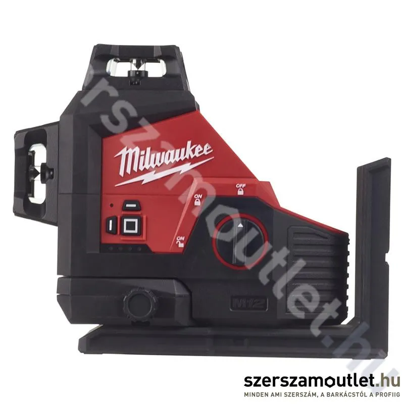 MILWAUKEE M12 3PL-0C Akkus 360° 3 síkú vonallézer ZÖLD, kofferben (12V) (Akku és töltő nélkül!)