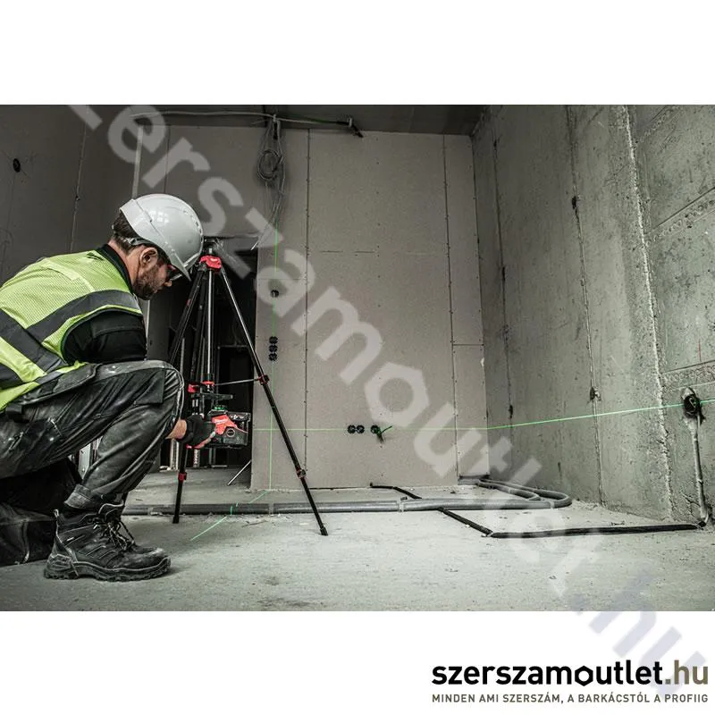 MILWAUKEE M12 3PL-0C Akkus 360° 3 síkú vonallézer ZÖLD, kofferben (12V) (Akku és töltő nélkül!)