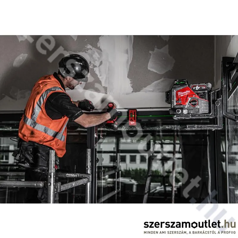 MILWAUKEE M12 3PL-0C Akkus 360° 3 síkú vonallézer ZÖLD, kofferben (12V) (Akku és töltő nélkül!)