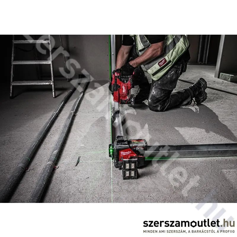 MILWAUKEE M12 3PL-0C Akkus 360° 3 síkú vonallézer ZÖLD, kofferben (12V) (Akku és töltő nélkül!)
