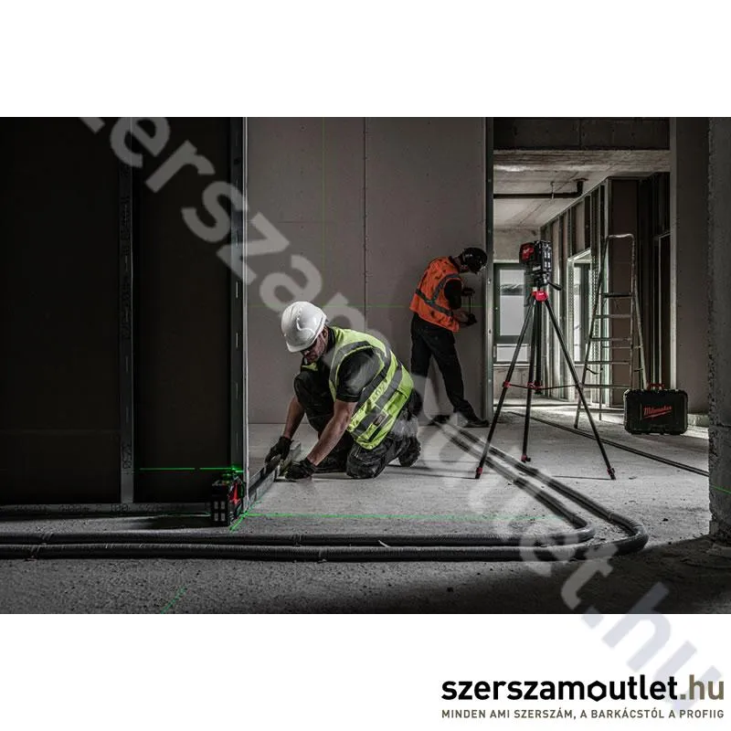 MILWAUKEE M12 3PL-0C Akkus 360° 3 síkú vonallézer ZÖLD, kofferben (12V) (Akku és töltő nélkül!)