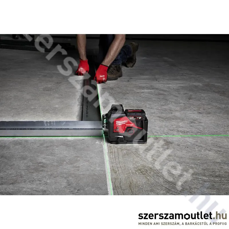MILWAUKEE M12 3PL-0C Akkus 360° 3 síkú vonallézer ZÖLD, kofferben (12V) (Akku és töltő nélkül!)