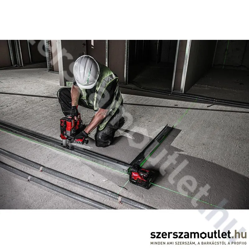 MILWAUKEE M12 3PL-0C Akkus 360° 3 síkú vonallézer ZÖLD, kofferben (12V) (Akku és töltő nélkül!)