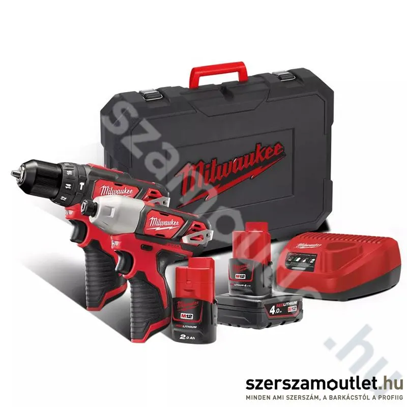 MILWAUKEE M12 BPP2B-421C Akkus gépszett (4,0Ah/2,0Ah/12V) (4933443497)